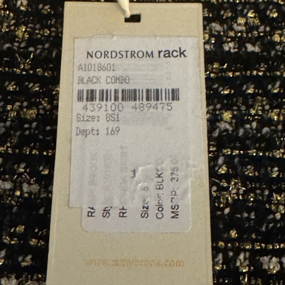 RAMY BROOK Rhonda Tweed Zip-Front Mini Skirt Gold Zipper Hardware Size 8 Black - Picture 11 of 15